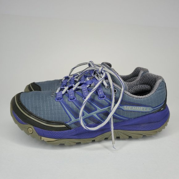 Merrell Shoes Womens Size 7 Trail Running Dark Slate Blue Gray Hiking Lace Up. G - Picture 1 of 16